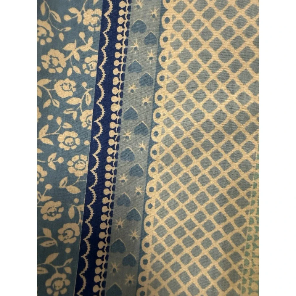 Vintage St Marys Joe Namath Double Flat Sheet Blue Floral Playmaker USA Hearts